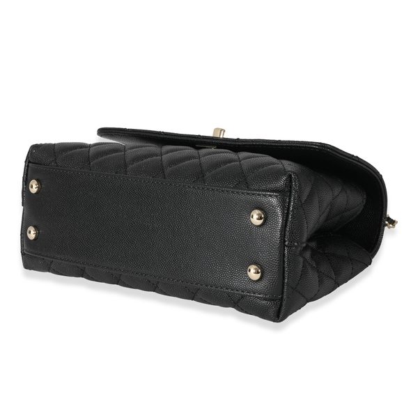 Chanel 22A Black Caviar Small Coco Top Handle Flap Bag - Picture 7 of 7